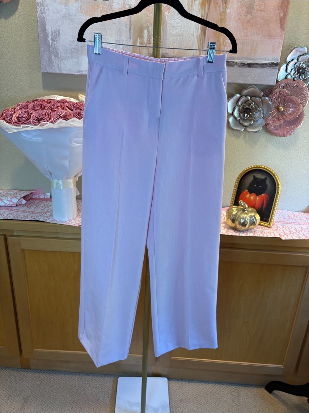 Women's Wide-Leg Trousers in Light Lavender